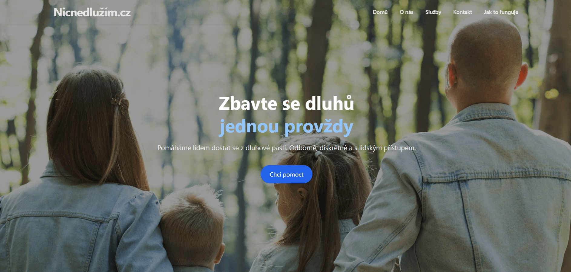 Web Nic NEDLUŽÍM - služby oddlužnění a poradenství pro lidi se závazky